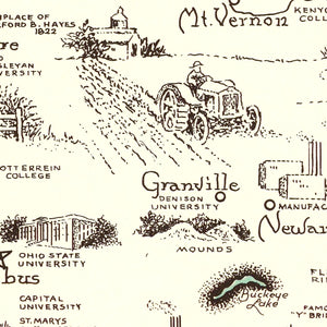 Vintage Map of Ohio 1940