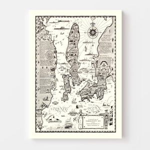 Vintage Map of Narragansett Bay, 1932