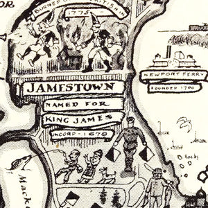 Vintage Map of Narragansett Bay, 1932