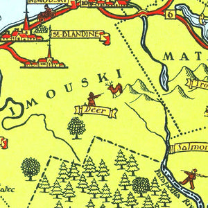 Vintage Map of Gaspe Peninsula, 1929