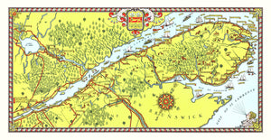 Vintage Map of Gaspe Peninsula, 1929