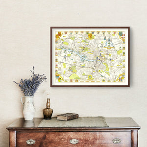 Vintage Map of Glasgow, Scotland 1938