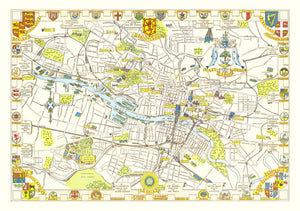 Vintage Map of Glasgow, Scotland 1938