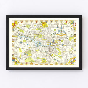 Vintage Map of Glasgow, Scotland 1938