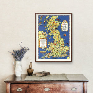 Vintage Pictorial Map of the British Isles, 1951