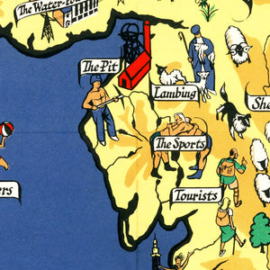 Vintage Pictorial Map of the British Isles, 1951