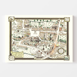 Vintage Map of Petersfield, England 1922