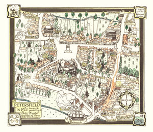 Vintage Map of Petersfield, England 1922