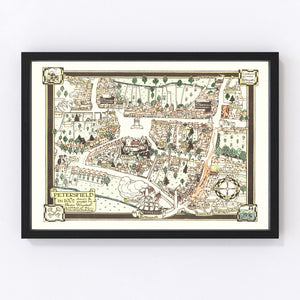 Vintage Map of Petersfield, England 1922