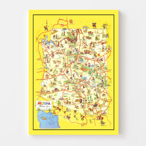 Vintage Map of Arizona 1942