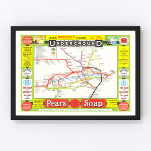 Vintage Railroad Map of London 1908