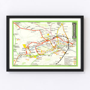 Vintage Railroad Map of London 1912
