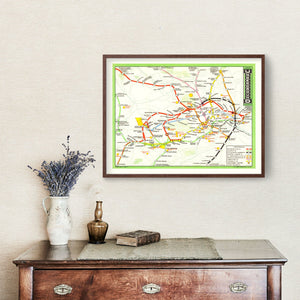 Vintage Railroad Map of London 1912