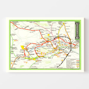 Vintage Railroad Map of London 1912