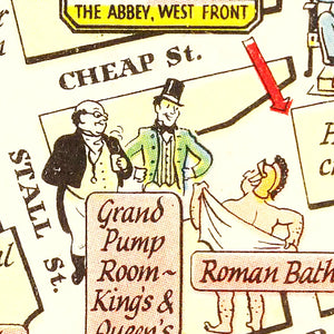Vintage Map of Bath, United Kingdom 1948