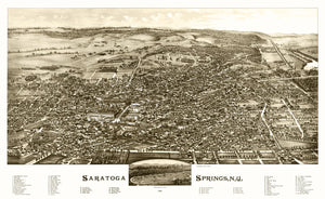 Vintage Map of Saratoga Springs, New York 1888