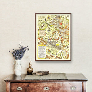 Vintage Map of Winchester, England 1948