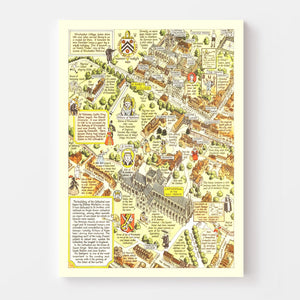 Vintage Map of Winchester, England 1948