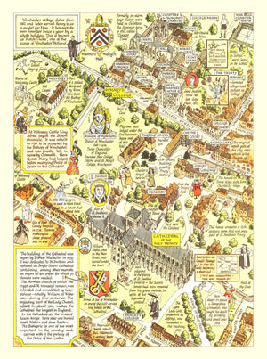 Vintage Map of Winchester, England 1948
