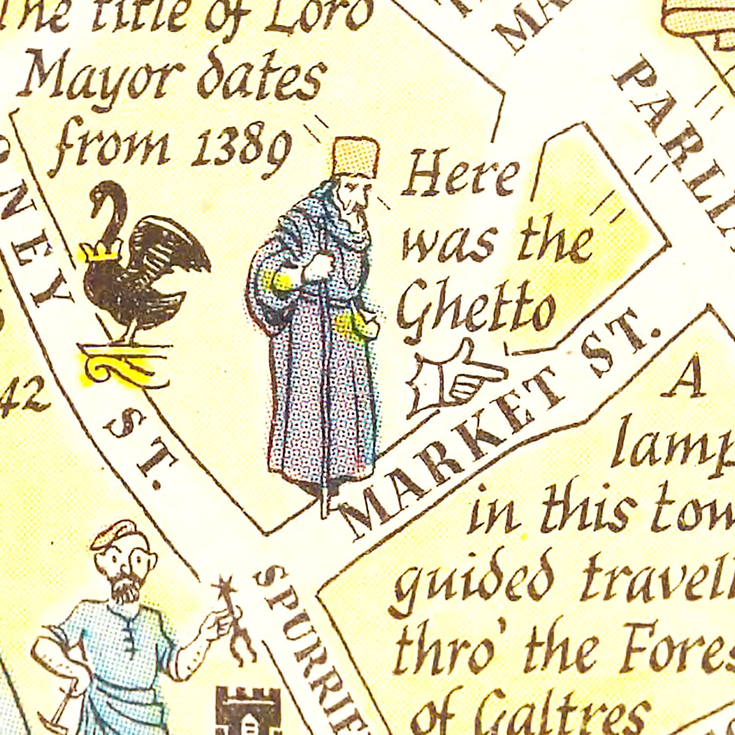 Vintage Map of York, England 1948