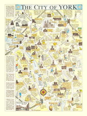 Vintage Map of York, England 1948