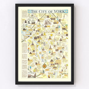 Vintage Map of York, England 1948