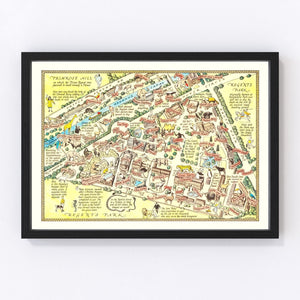 Vintage Map of Zoological Gardens Regent Park, 1947