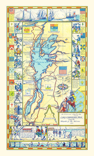 Vintage Map of Lake Champlain, 1939
