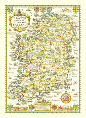 Vintage Map of Ireland 1933