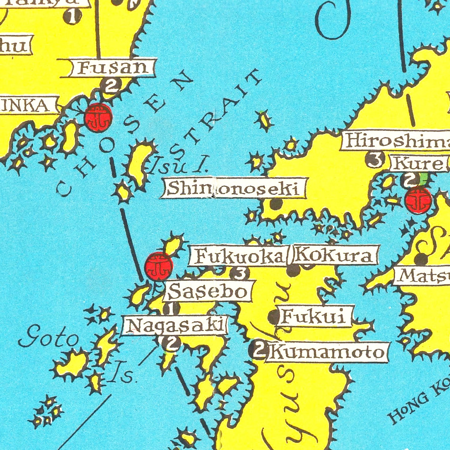 Vintage Military Map of Japan, 1944