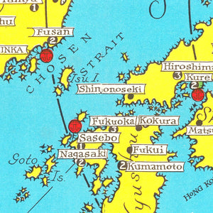 Vintage Military Map of Japan, 1944