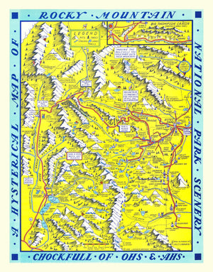 Vintage Map of Rocky Mountain National Park, 1948