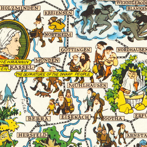 Vintage Fairy Tale Map of Germany, 1960