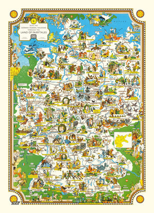 Vintage Fairy Tale Map of Germany, 1960