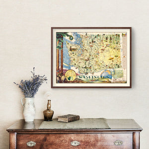 Vintage Map of Washington 1948
