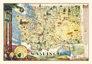 Vintage Map of Washington 1948