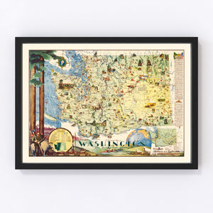 Vintage Map of Washington 1948