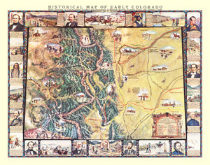 Vintage Map of Colorado 1935