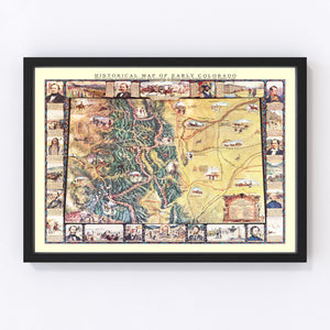Vintage Map of Colorado 1935