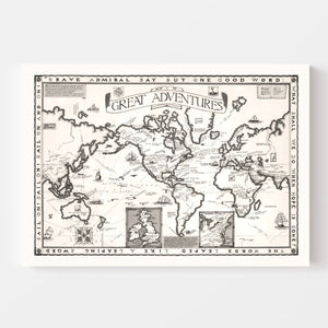 World Map of Great Adventures, 1928