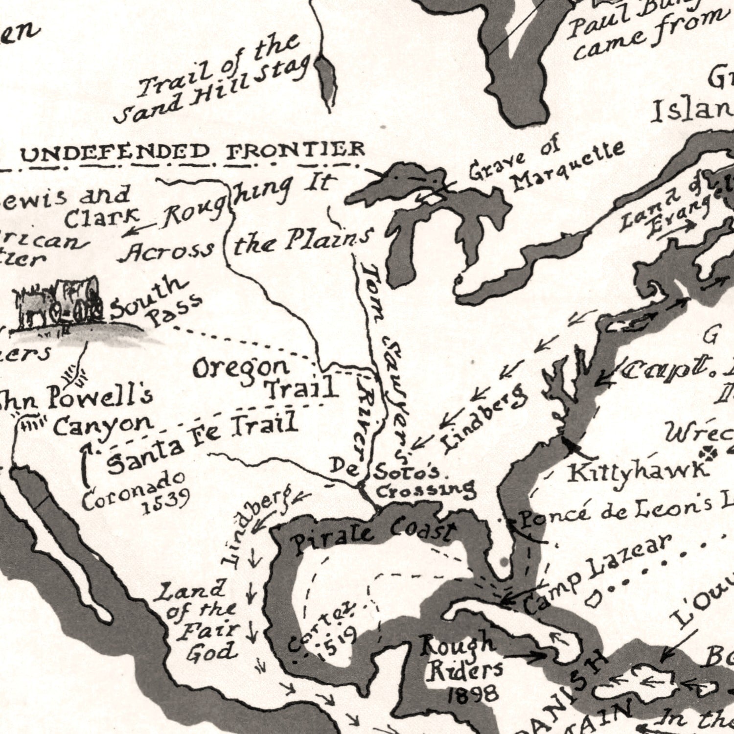 World Map of Great Adventures, 1928