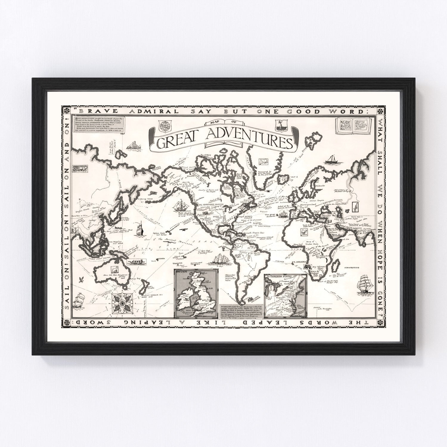 World Map of Great Adventures, 1928