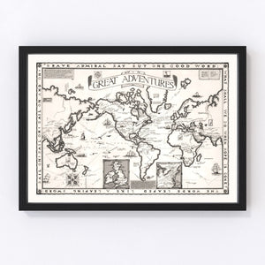World Map of Great Adventures, 1928