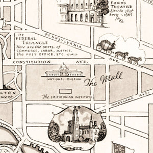 Vintage Map of Washington, DC, Washington DC 1938