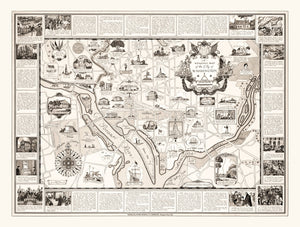 Vintage Map of Washington, DC, Washington DC 1938