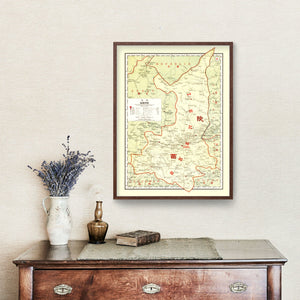 Vintage Map of Shensi China, 1917