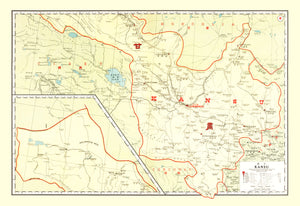 Vintage Map of Kansu China, 1917