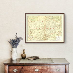 Vintage Map of Szechwan China, 1917