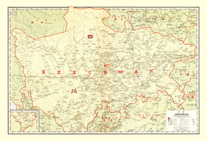 Vintage Map of Szechwan China, 1917