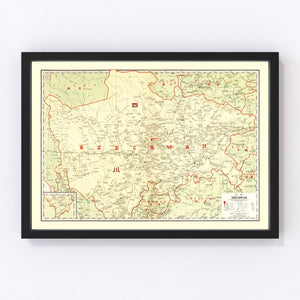 Vintage Map of Szechwan China, 1917